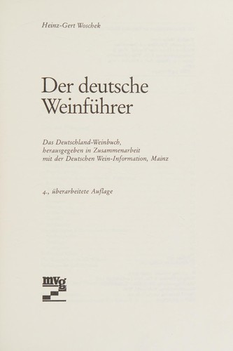 Der deutsche Weinführer by Heinz-Gert Woschek cover