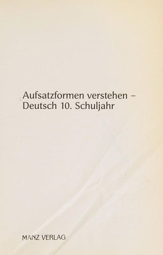 Aufsatzformen verstehen - Deutsch by  cover