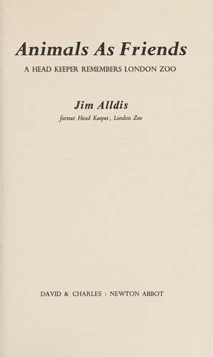 Animals as friends by Jim Alldis cover