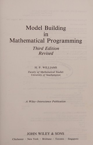 Model building in mathematical programming