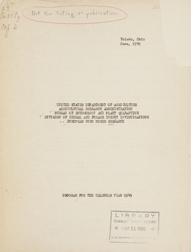 Program for calendar year 1949