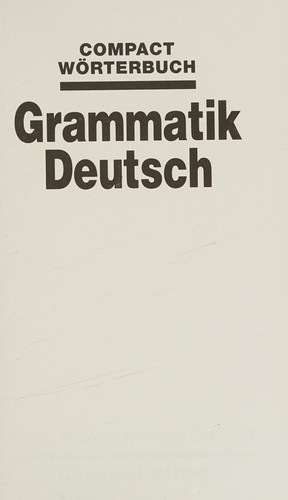 Grammatik Deutsch by Frank Bülow cover