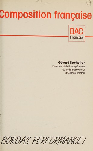 Composition française by Gérard Bocholier cover