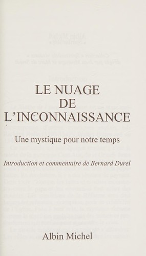 Le nuage de l'inconnaissance by Maurice Noetinger, Bernard Durel cover