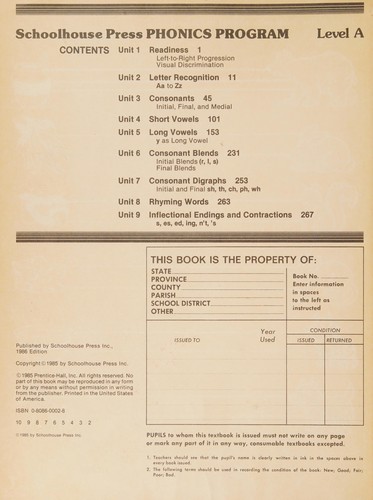 Schoolhouse Press phonics program