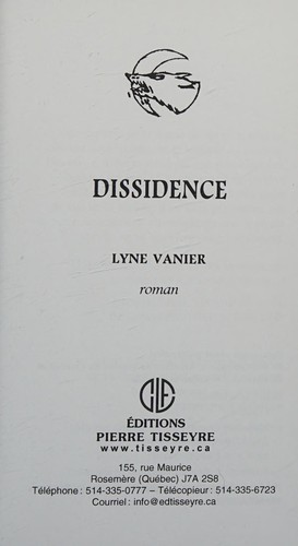 Dissidence by Lyne Vanier cover