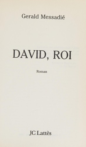 David, roi by Gérald Messadié cover