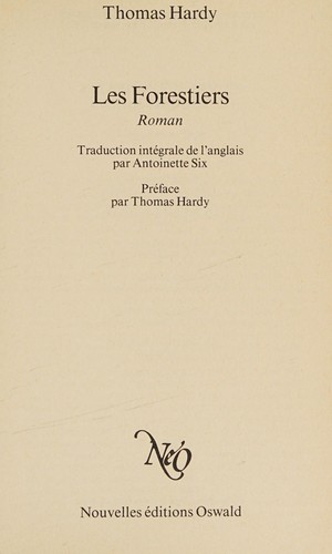 Les Forestiers by Thomas Hardy cover