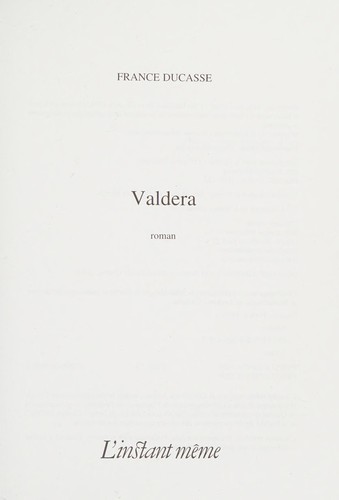 Valdera by France Ducasse cover