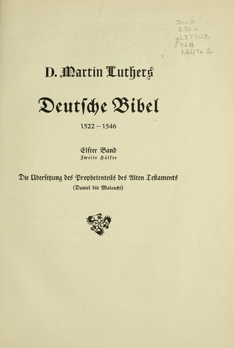 Die deutsche Bibel by Martin Luther cover