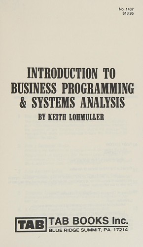 Introduction to business programming & systems analysis
