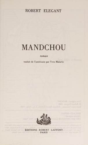 Mandchou by Robert S. Elegant cover