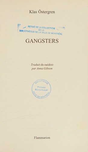 Gangsters by Klas Östergren cover