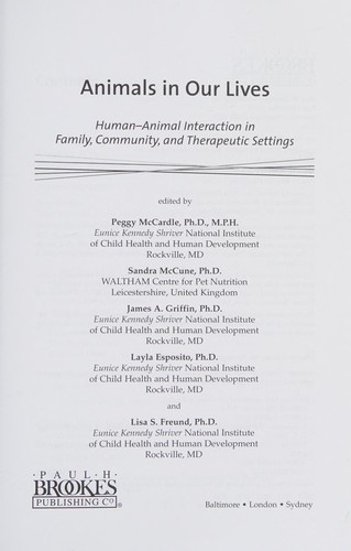 Animals in our lives by Peggy McCardle cover