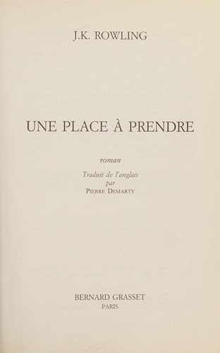 Une place à prendre