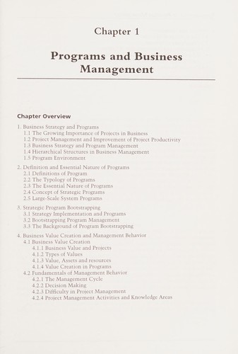 Fundamentals of program management