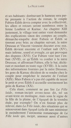 La fille laide by Yves Thériault cover