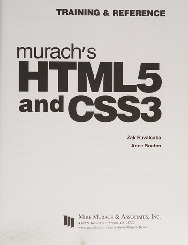Murach's HTML5 and CSS3