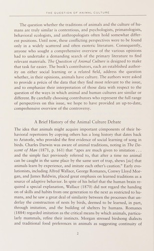 The question of animal culture by Kevin N. Laland, Bennett G. Galef cover