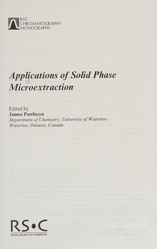 Applications of solid phase microextraction