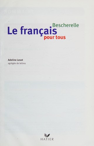 Le français pour tous by Adeline Lesot cover