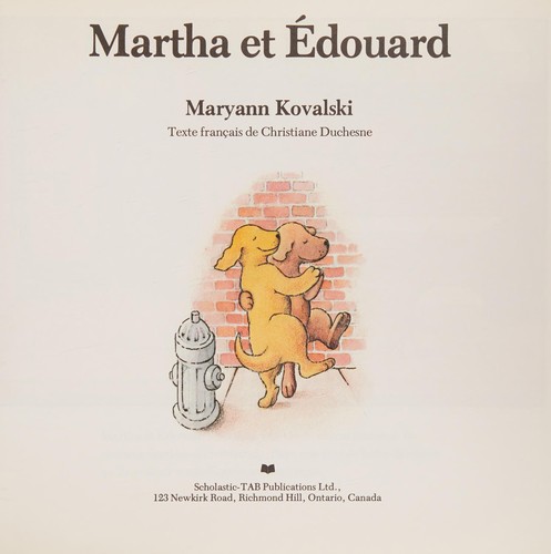 Martha et Édouard by Maryann Kovalski cover