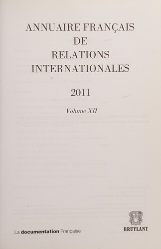 Annuaire français de relations internationales by Gilles Andréani cover