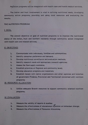 Nutrition program guidelines