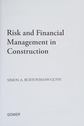 Risk and financial management in construction