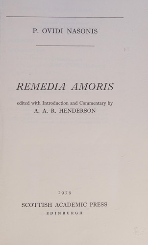 Remedia amoris by Ovid cover