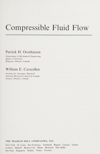Solutions manual to accompany Compressible fluid flow