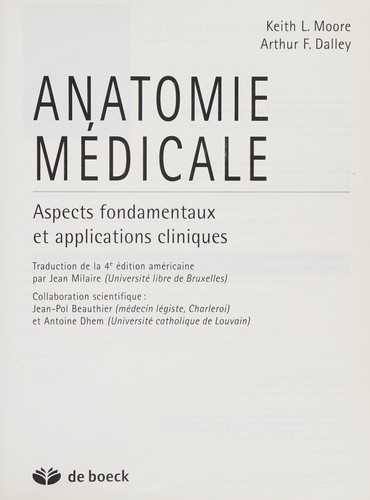 Anatomie médicale by Keith L. Moore cover