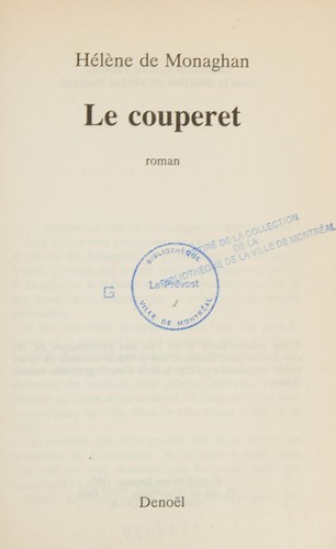 Le couperet by Hélène de Monaghan cover