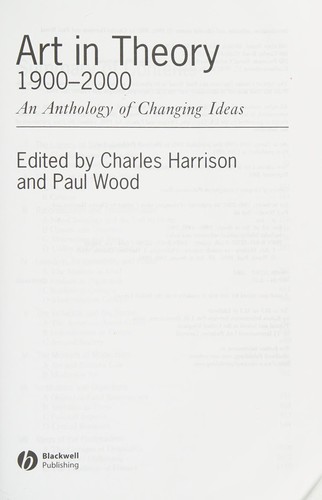 Art in theory, 1900-2000