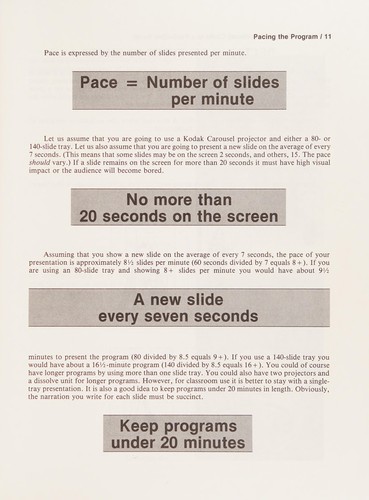 Creative slide/tape programs