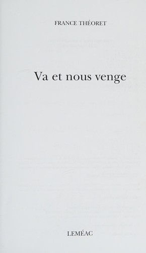 Va et nous venge by France Théoret cover