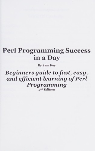 Perl programming success in a day