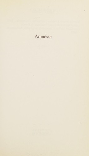 Amnésie by Sarah Vajda cover