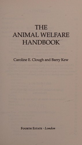 The animal welfare handbook by Caroline Clough, Barry Kew cover