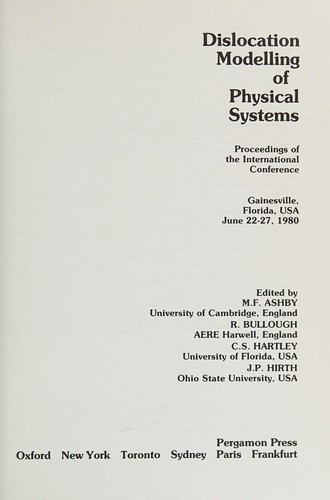 Dislocation modelling of physical systems