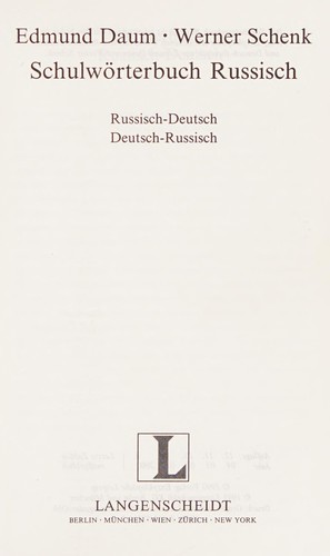 Schülwörterbuch Russisch by Edmund Daum cover