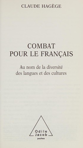 Combat pour le français by Claude Hagège cover