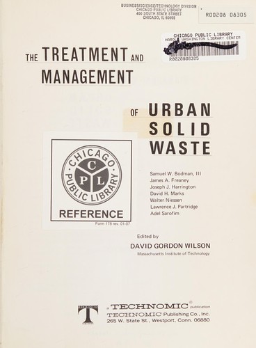 The Treatment and management of urban solid waste
