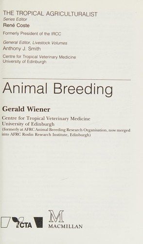 Animal Breeding (Tropical Agriculturalist) by Gerald Wiener cover