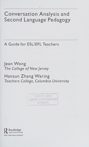 Conversation analysis and second language pedagogy