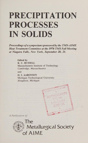 Precipitation processes in solids