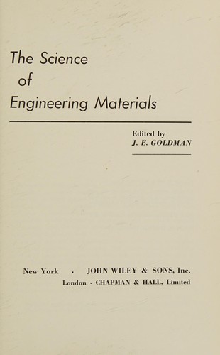 The science of engineering materials by Jacob E. Goldman cover