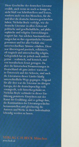 Kleine deutsche Literaturgeschichte by Nicholas Boyle cover