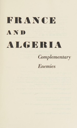 France and Algeria by Germaine Tillion cover
