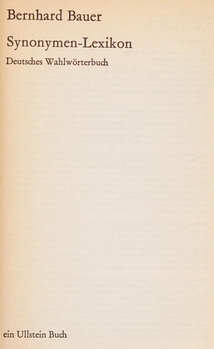 Synonymen-Lexikon by Bernhard Bauer cover